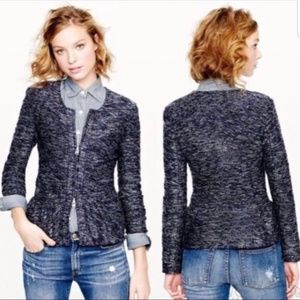 JCrew Tweed Jacket Blue And White Size Large